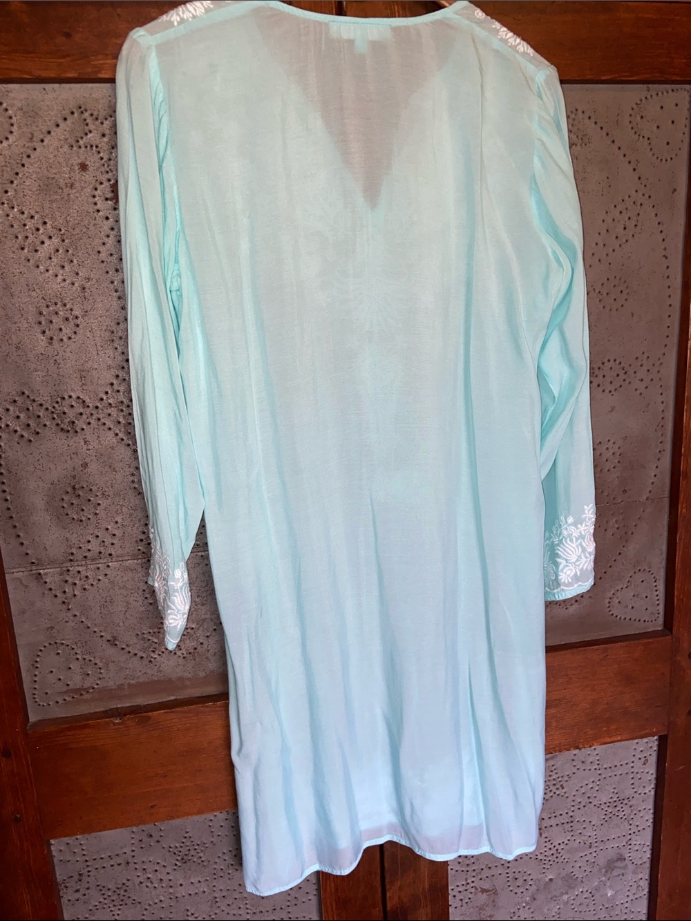 Melissa Odabash Embroidered Beaded Tunic Pullover Dress Beach Coverup size S - Picture 6 of 7